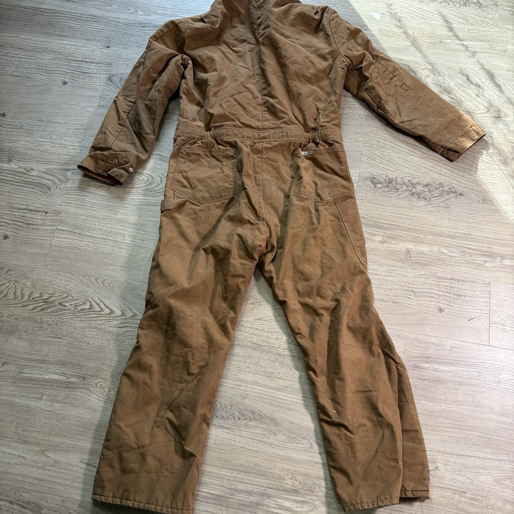 Vtg Walls Coveralls Brown Blizzard Puff Insulated Workwear Mens Sz Large Reg - Picture 12 of 15
